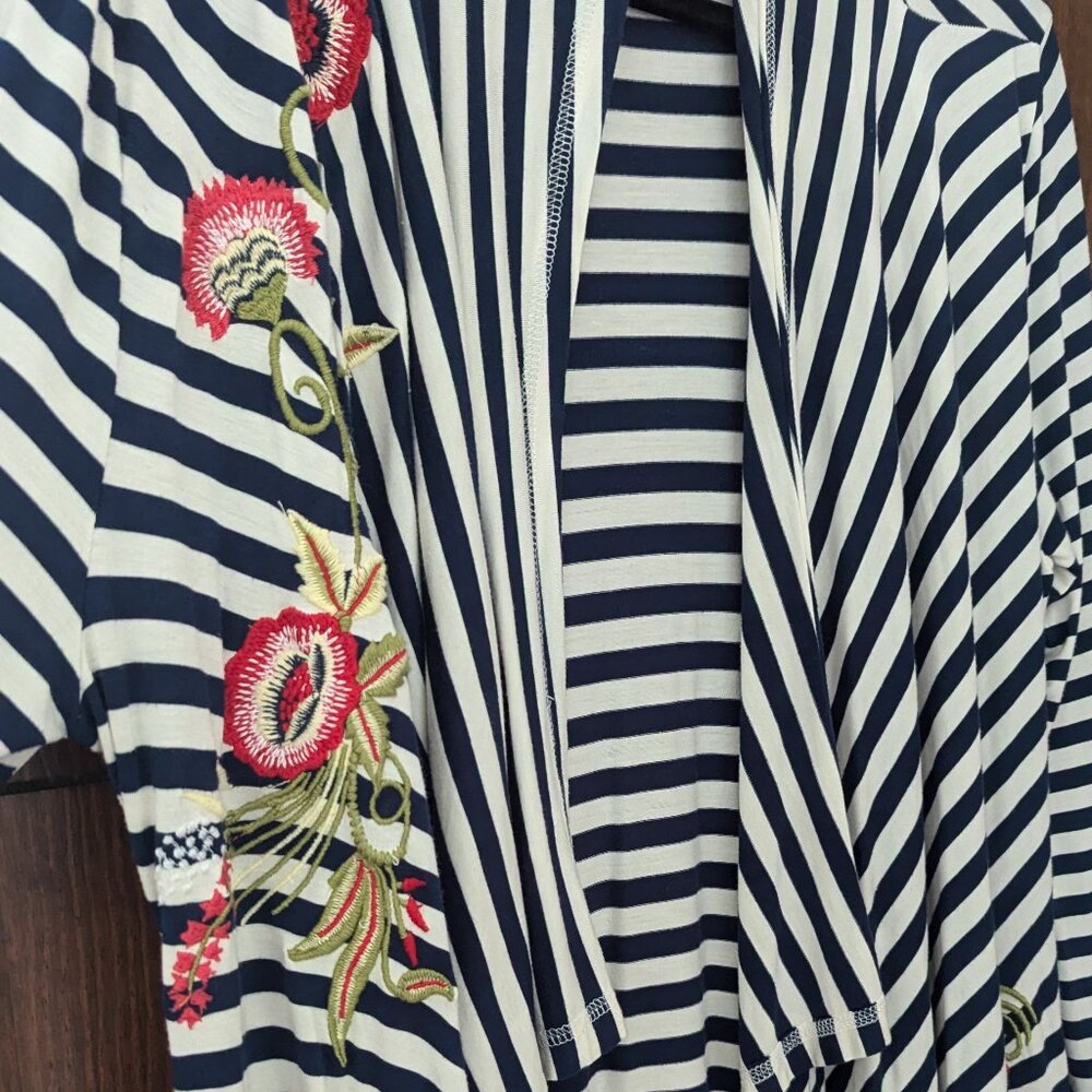 Soft Surroundings Belle Du Jour Embroidered Cardigan Jacket